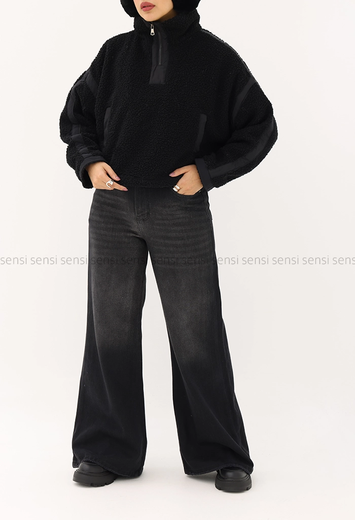 دورس نیم زیپ تدی داخل آستر دار کد1005189